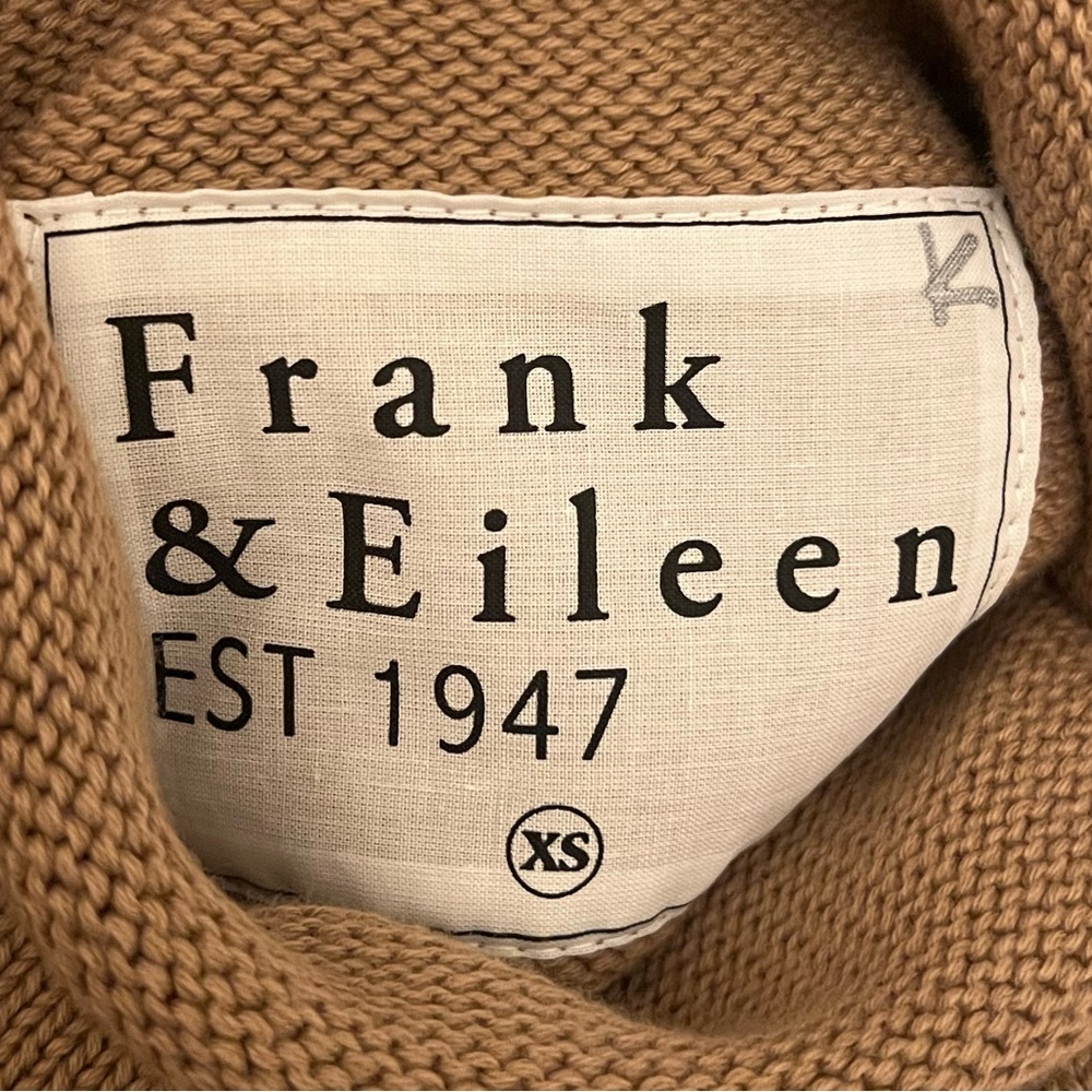 Frank Eileen Sweater Monterey Striped Rolled Funnel Neck Chunky Knit Pullover XS - Picture 6 of 8